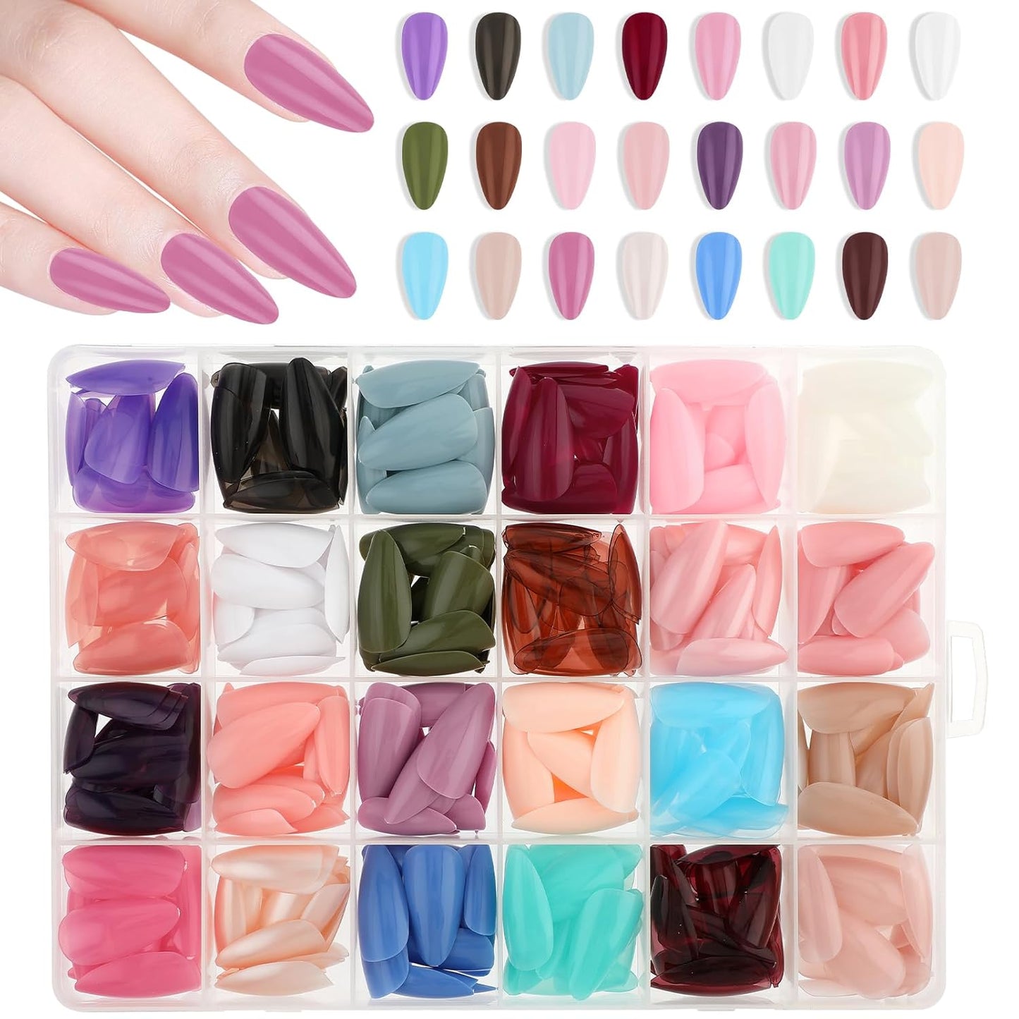 Artificial Nails Pack - 576 Nails Box with FREE Nails Glue